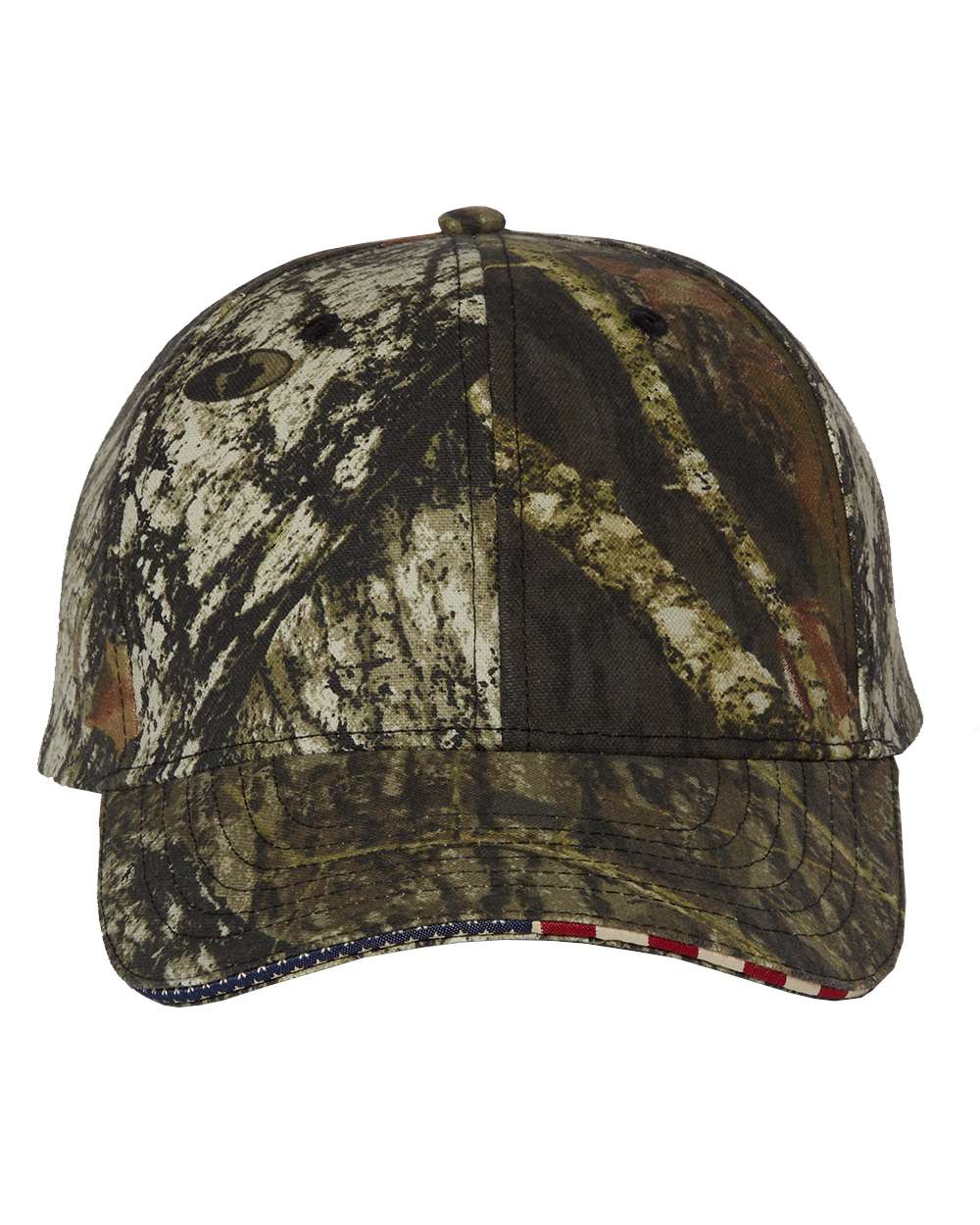 Outdoor Cap Camo with Flag Sandwich Visor Cap