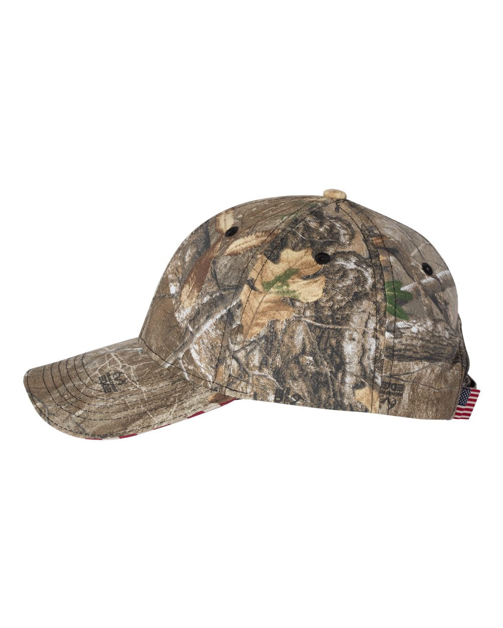 Outdoor Cap Camo with Flag Sandwich Visor Cap