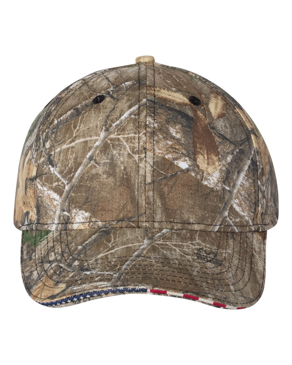 Outdoor Cap Camo with Flag Sandwich Visor Cap