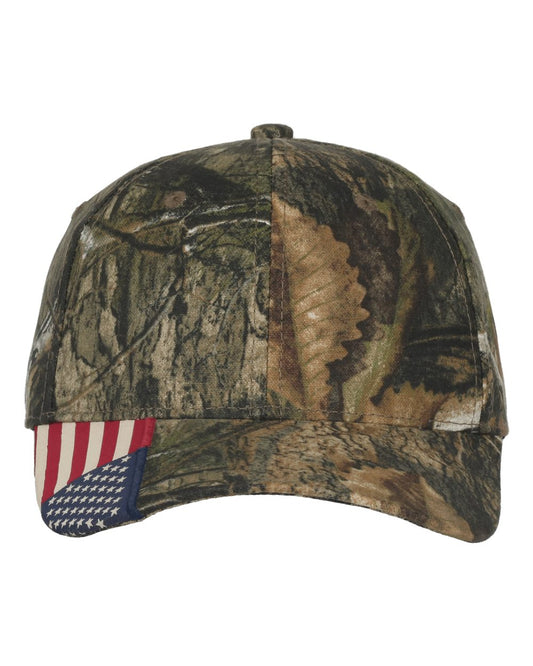 Outdoor Cap Camo with Flag Visor Cap