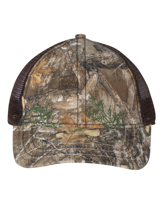 Outdoor Cap Mesh-Back Camo with Flag Undervisor Cap