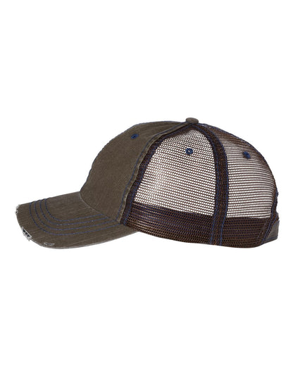 Mega Cap Herringbone Trucker Cap