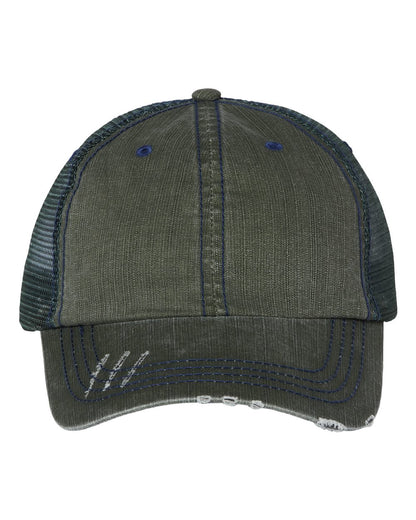 Mega Cap Herringbone Trucker Cap
