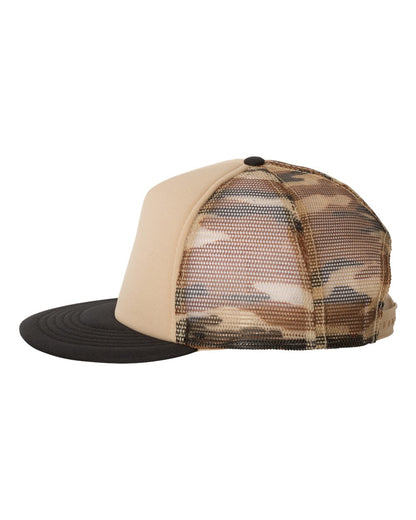 Mega Cap Foam Front Flat Bill Trucker Cap