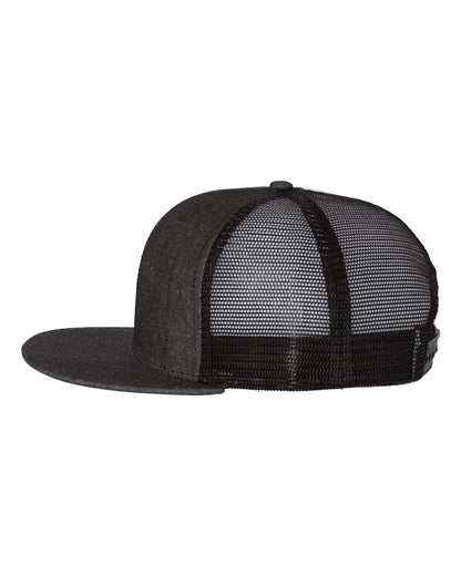 Mega Cap Flat Bill Six-Panel Trucker Cap