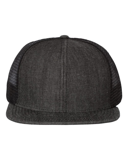 Mega Cap Flat Bill Six-Panel Trucker Cap