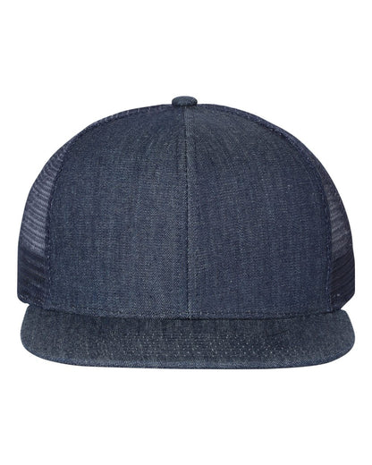 Mega Cap Flat Bill Six-Panel Trucker Cap