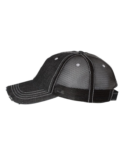 Mega Cap Herringbone Contrast Stitch Trucker Cap