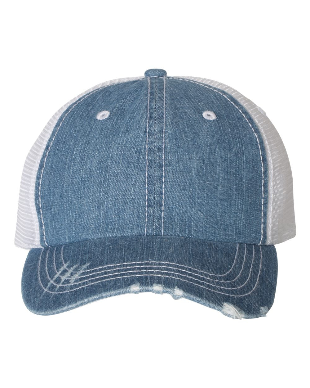 Mega Cap Herringbone Contrast Stitch Trucker Cap