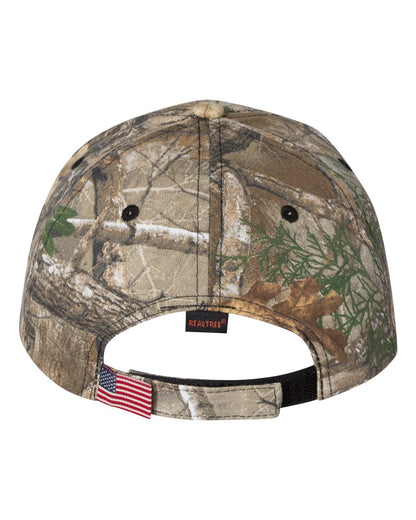 Outdoor Cap Camo with Flag Sandwich Visor Cap
