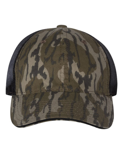 Outdoor Cap Washed Brushed Mesh-Back Camo Cap