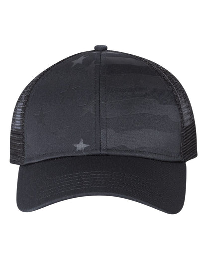 Outdoor Cap Debossed Stars and Stripes Mesh-Back Cap